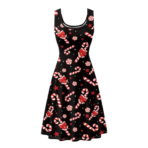Image of Women Stylish Tank Dresses Sleeveless Round Neck Midi Casual Dress with Pocket for Summer