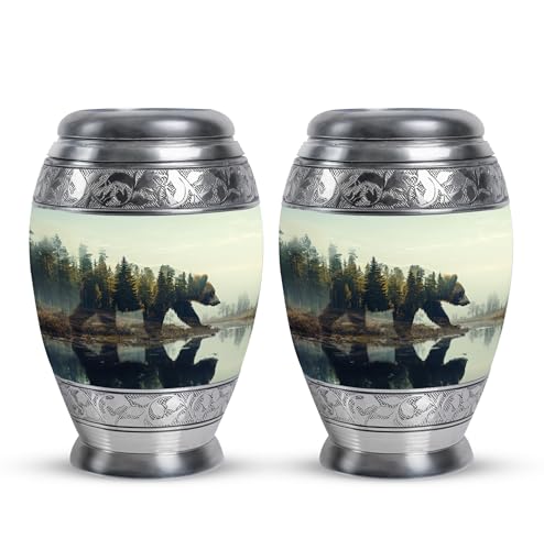 Image of Bear Urn - Memorial Keepsakes for Ashes - Funeral Cremation Urns - Pack of 2 (3 inch)