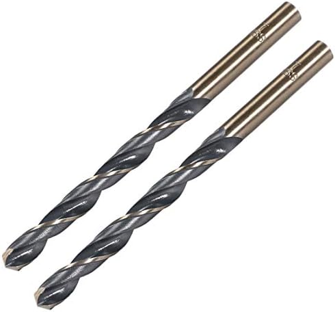 sourcing map Straight Shank Twist Drill Bits 7mm High Speed Steel 4341 with 7mm Shank 2 Pcs for Stainless Steel Alloy Metal Plastic Wood