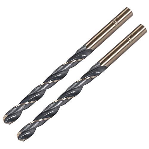 Image of uxcell 2pcs Straight Shank Twist Drill Bits 7mm Gold Titanium & Black Nitride Coated High Speed Steel (HSS) 4341 with 7mm Shank for Stainless Steel Alloy Metal Plastic Wood