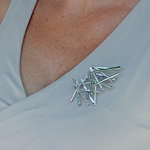 Sincera® Elegant Exclusive Brooch With Swarovski Crystals Stylish Accessory Silver-Plated From Italy 02-18550 #TOP1