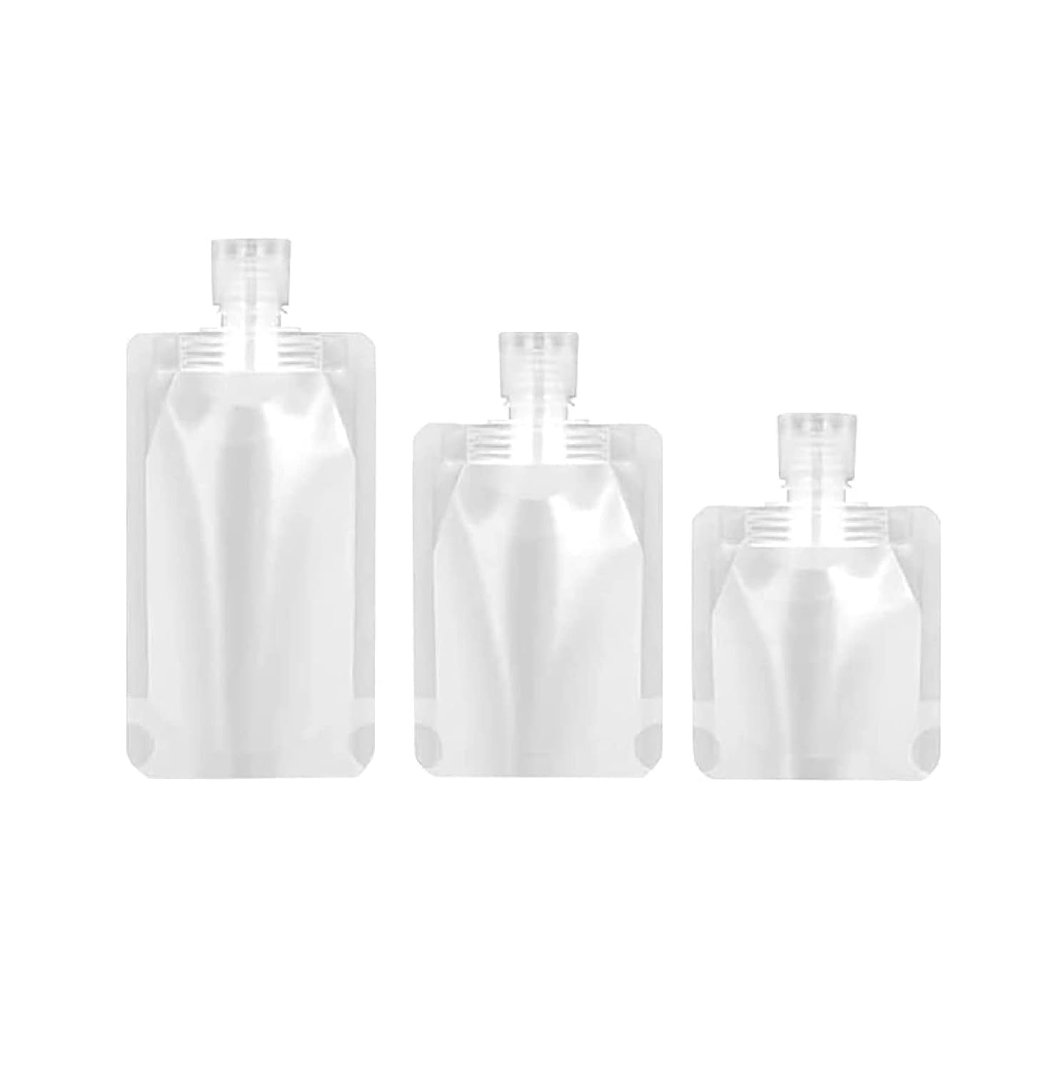 Luxonix Plastic Travel Fluid Makeup Packing Bag 30Ml/50Ml/100Ml Refillable Pouches Empty Cosmetic Squeeze Pouch Leakproof Stand-Up Spout Bags Containers Foldable for Toiletries Lotion Shampoo-image-37
