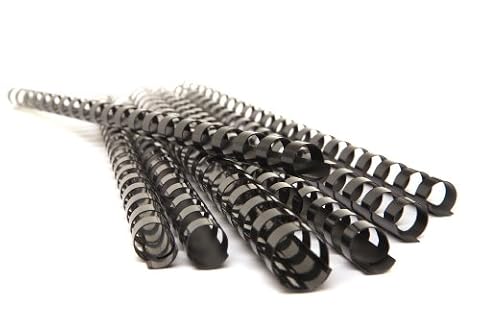 Pavo - Plastikowe grzbiety do bindowania A4 czarne, opakowanie 25 sztuk, czarny kolor, zestaw rozmiarów 8, 10, 12, 14 mm, 21-ringowy grzbiet - 8001477