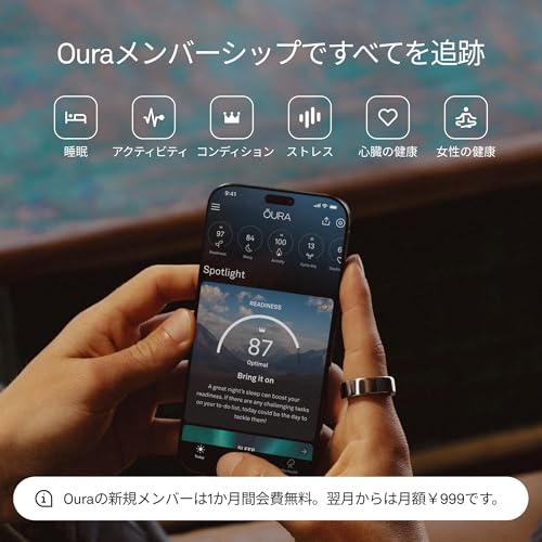 Oura Oura Ring 第4世代 – シルバー – サイズ8 – スマートリング の商品画像 3