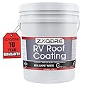 ZXQDRE RV Roof Sealant - Professional Flexible Waterproof RV Roof Coating Solar Reflective White Paint for Rubber EPDM TPO Fiberglass Aluminum Camper, Trailer, RV Repair (5 Gallon)