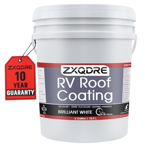 RV Roof Coating, Waterproof Camper Roof Sealant White Paint 5 Gallon