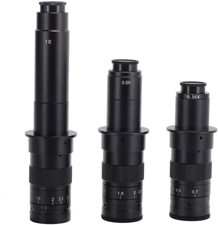 Industrial Microscope Lens C Mount Zoom Lens Adjustable Magnification Manual Focus for Video Microscope Camera Alloy Construction 0.7-4.5X Optical Power for PCB Jewelry LCD Analysis 10X-300X(300X)
