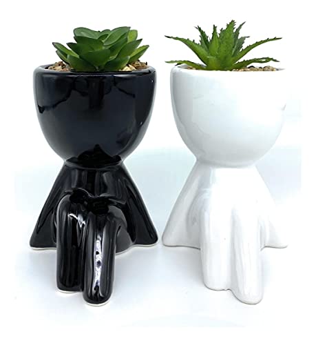 Kit 2 Vasos Planta Decorativo Enfeite Sala Quarto Escritório Vaso bonequinho