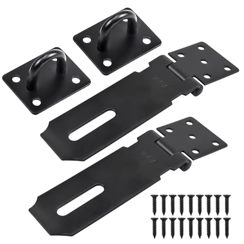 2Pcs Chiusura a Scatto per Porta Lucchetto Hasp in Acciaio Inossidabile con Viti, Sante in Acciaio Inox per Lucchetto, Per Ante di Armadi, Cassetti, Porte in Legno, Scatole Portaoggetti, Credenze