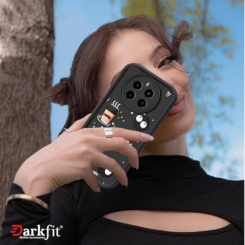 Image of Back Case Cover Compatible with Realme P1 5G | Cute Fun Cartoon Ball 3D Coffee Silicone Case | Body Protection | Camera Protection | Shock Proof | Color Black | Pack of 1