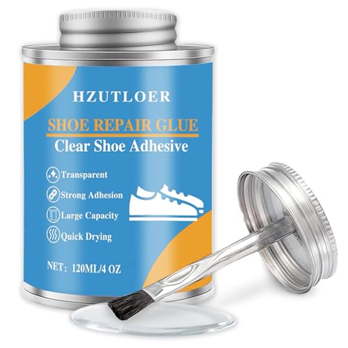 Hzutloer Super Glue for Shoe,4 oz Shoe Sole Repair Glue Cement,Waterproof Strong Clear Adhesive for Shoe Sole,Boot,Sneaker,Heels,Leather,Rubber
