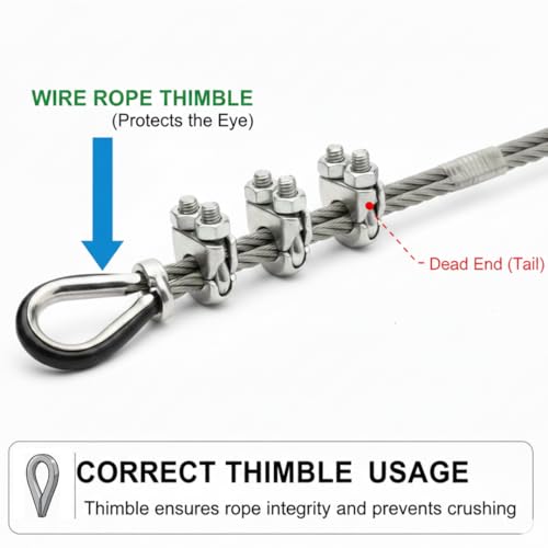 Image of Thimble Eye Lock for Gym Cable Wire & Rope Support | 6mm (Pack of 4)