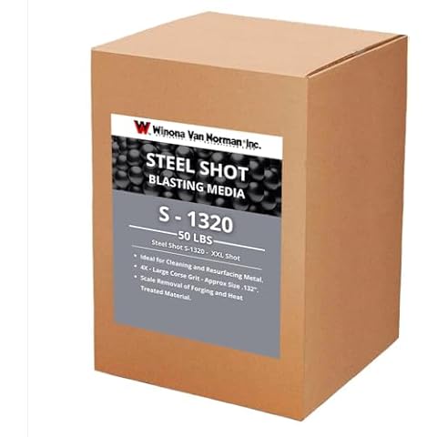 Steel Shot S-1320 - Blasting Media - XX-Large Shot Size - No. 4 Equivalent (50lbs) Cover