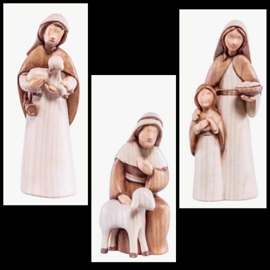 ArteSacraCaravaggio Weihnachtskrippe "FIDES", 10 cm, bestehend aus 16 Teilen, geschnitzt aus Holz von Valgardena von Hand dekoriert, handwerkliche Produktion