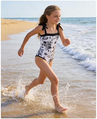Image of Teens Girls One Piece Swimsuit Bathing Suit for Girls Adjustable Strap Summer Beach Swimwear Pool Activities 11-15Y