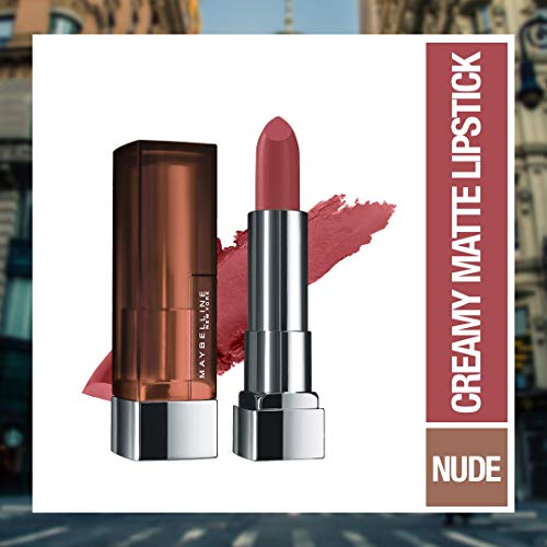 Image of Maybelline New York Matte Lipstick, Intense Colour, Moisturised Lips, Color Sensational Creamy Matte, 504 Touch of Nude, 3.9g