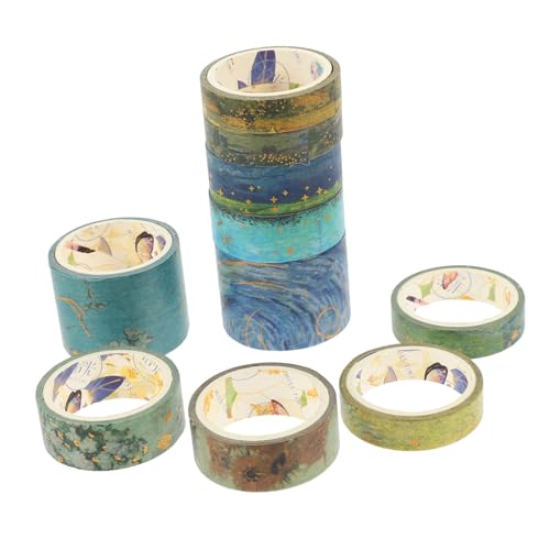 KESYOO 10ロール ?金和紙テープ巻 多用途ヴィンテージ箔柄マスキングテープ 鮮やかなデザインで手帳 スクラップブック装飾に