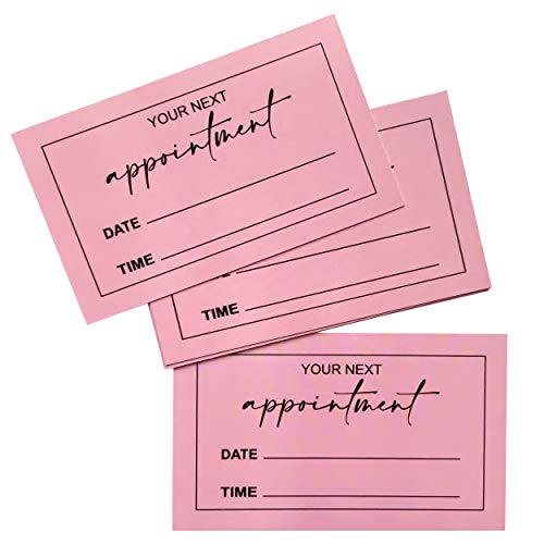 ABC Gift Shop 100 biglietti per appuntamenti minimalisti per saloni di bellezza, truccatori, parrucchieri, nail artist, rosa, 5,1 x 8,9 cm