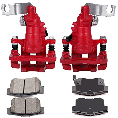 Image of cciyu Rear Brake Calipers with Ceramic Pads - 2 Calipers With Bracket & 4 Ceramic Pads fit For Honda 1998-2002 2006-2007