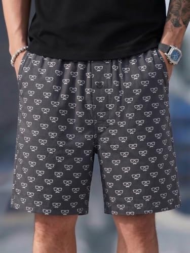 Image of Men's Cotton Casual Shorts |Striped Half Pants for Men |Comfortable | Elastic Waist with Drawstring | Lightweight & Comfortable for Beach Vacations, Casual Daily Outings & Sleepwear Bermuda Shorts