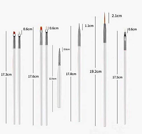 THINDZ COSMETICS 15pcs Acrylic Nail Art Design Painting Tool Pen Polish White Nail Brush Set 2