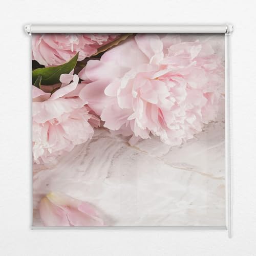 Store enrouleur occultante 60x180cm fleurs sans perçage Tulup