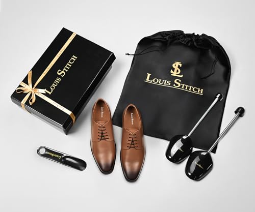 Image of LOUIS STITCH Formal Derby Lace Up Shoes for Men | Handcrafted Italian Leather Mens Shoes (LSNRXPL)