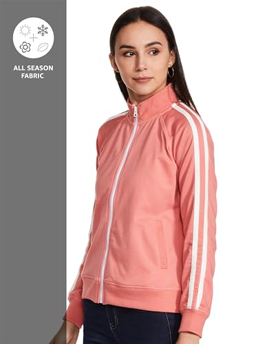 Image of Amazon Brand - Symbol Women Cotton Blend High Neck Full Zipper Regular Fit Sweatshirt (Available in Plus Sizes)