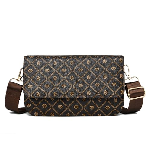 Crossbody Bag Wide Strap Flap Ladies Handbags Casual Portable Simple Solid Color Crossbody Bags for Weekend Vaca，Daily Use