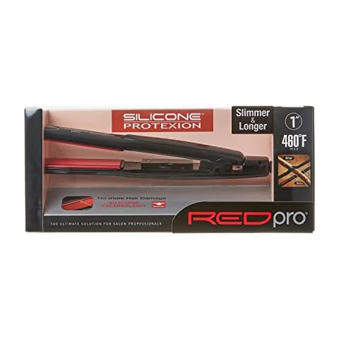 Red Pro Hair Straightener Silicone Protexion Flat Iron 1 Inch, Adjustable Temperature Setting, Ultra Thin, Lightweight, Suitable for All Hair Types Cover