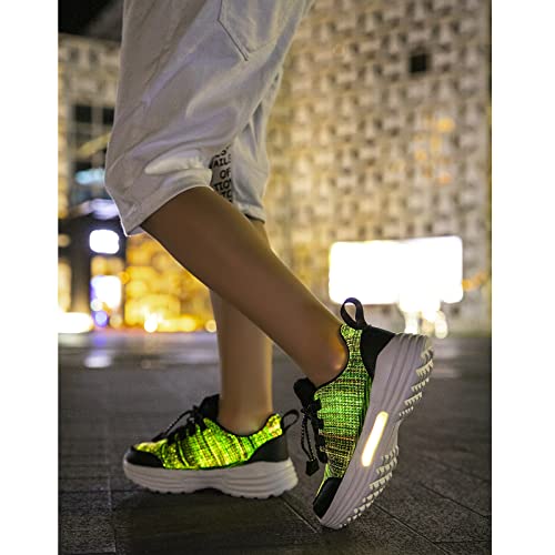 Fiber Optic Shoes Led Shoes For Kids Light Up Sports Sneakers For Boys Girls Flashing Dancing Shoes For Halloween, Night Party, Running With Usb Charging, Black 36 #TOP4