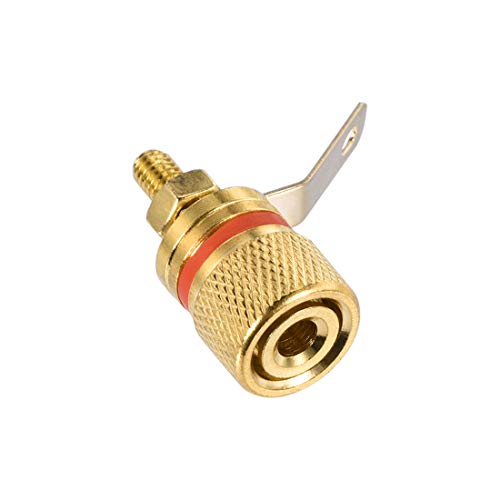 uxcell 2 Pack Banana Jack 4mm con Acabado Dorado miniatura 4