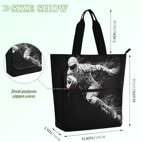 Bolsa de mano para libros con diseño de fútbol americano ideal para la playa y escuela 4