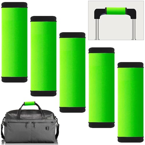 5pcs Neoprene Luggage Handle Wrap for Suitcase Identifier Luggage Makers Covers Wraps Travel Accessories - Fluorescent Green4