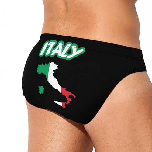 Italy Map Italian Flag Men's Swimming Briefs Low Rise Underwear3