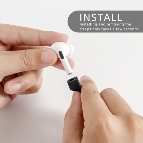 Image of Magnetic Anti-Lost Straps for AirPods,4 Pack Ultra Strong Magnetic AirPods Strap Anti-Lost Neck Rope Cord,Soft Silicone Sports Lanyard Compatible with AirPods 1&2 / Pro /2nd /3rd (2Black+2White)