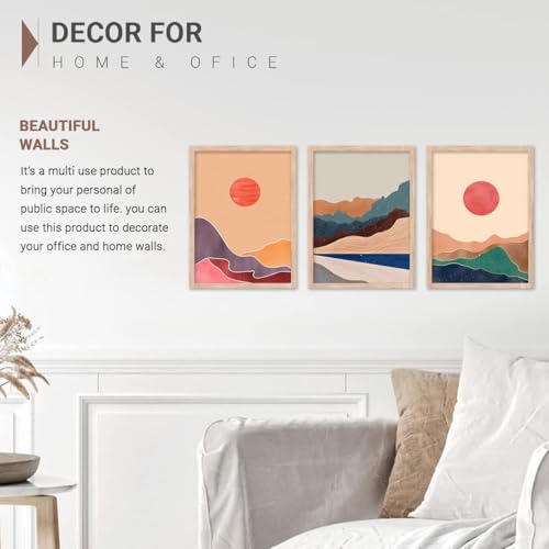 Image of kotart Boho Wall Art Framed Poster for Home Decoration - Living Room, Bedroom - Big Size Painting Set of 3 (Art 5, 19x25 inch)