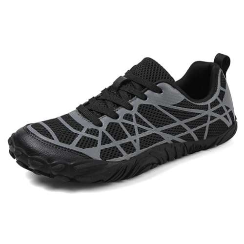 ENEN Zapatillas de Senderismo para Hombre, Ligeras Transpirables Antideslizante Zapatos de Trekking, para Trabajo al Libre Jungla Montaña Aventuras Zapatos (A88 Negro,43)