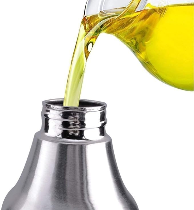 Image of Stainless Steel Oil Dispenser | Oil Bottle Without Handel (Pot) 1 Litre (350 ml)