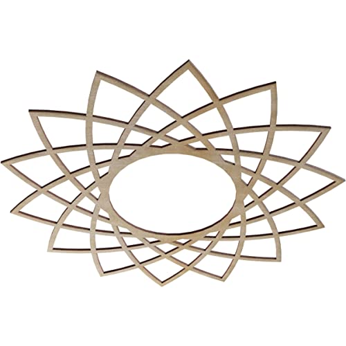 Image of Ekena Millwork 28 inchOD x 10 3 /4 inchID x 1 /4 inchT Eleanor Wood Fretwork Pierced Ceiling Medallion, Hickory