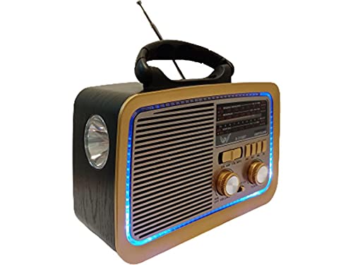 Caixa Som Antiga Radio Portátil Retro Am Fm Sd Usb Bluetooth A 3188 COM LANTERNA - Imagem 4
