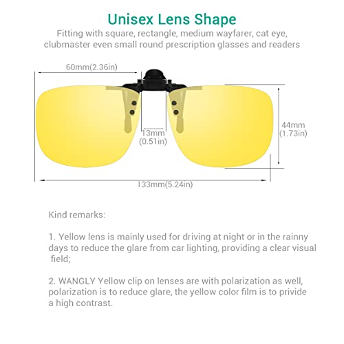 Image of Polarized Unisex Clip on Flip up Sunglasses over Prescription and Reading Glasses Frames