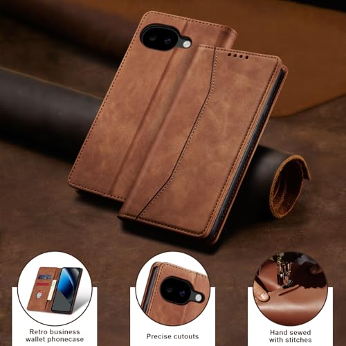 Image of Jasonyu Flip Wallet Case for Google Pixel 10A,Brown