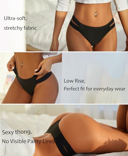 Image of Seamless Thongs for Women Sexy No Show Womens Underwear Lingerie Panties