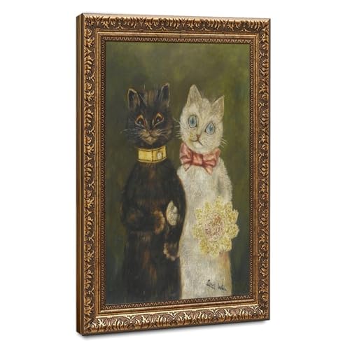 Poster Louis Wain The Bride And Groom décoration murale en toile 40,6x61cm avec cadre