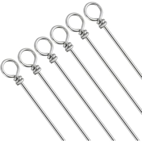 Tooth Shield Tackle .051 Looped Spinner Shafts Musky Bucktail Stainless Steel Wire Shafts Bucktail/Spinner Making Supplies (25 Pack) Cover