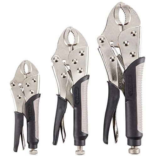3 Piece Curved Jaw Locking Pliers Set