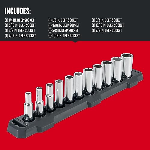 Image of CRAFTSMAN Socket Set, SAE, 3 /8 inch Drive, 6 Pt., 11Piece (CMMT12044) (Pack of 6)