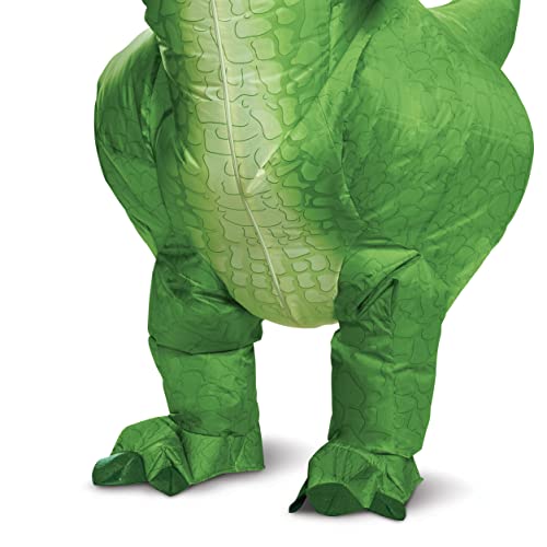 Image of Rex Inflatable Costume for Kids, Official Disney Toy Story Inflatable T Rex Costume with Fan, Child Size Up to 7-8