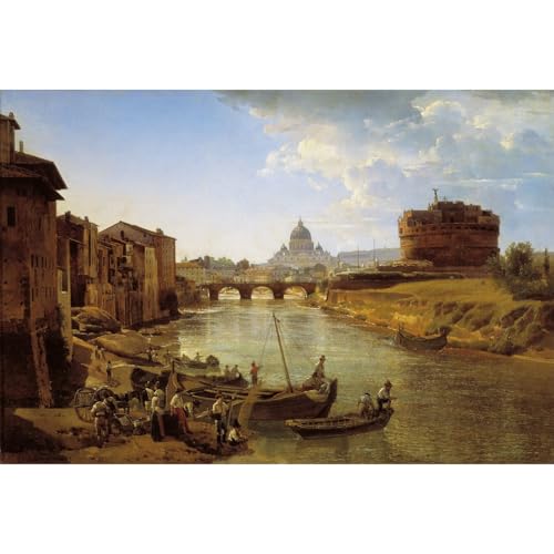 Poster Silvestr Shchedrin New Rome château Saint Angelo en version imprimé roulé 76x101 cm
